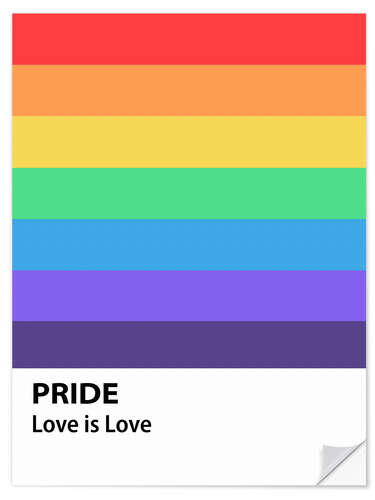 Selvklebende plakat Pride rainbow flag