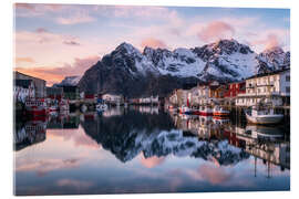 Akrylbilde A quiet evening in Henningsvaer in Lofoten