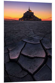 Quadro em PVC Summer evening at Le Mont St Michel