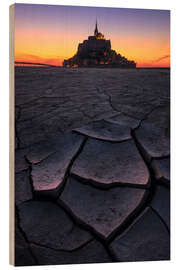 Cuadro de madera Summer evening at Le Mont St Michel