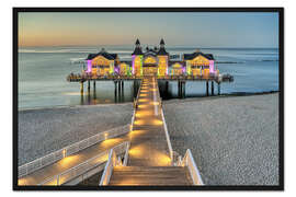 Gerahmter Kunstdruck Seebrücke in Sellin auf Rügen