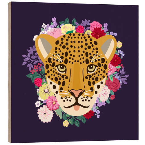 Puutaulu Flowered Leopard