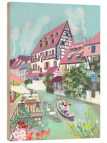 Wood print Little Venice Colmar, France