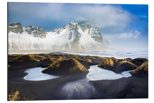 Aluminiumsbilde Winter at Vestrahorn in Iceland