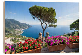 Puutaulu Villa Rufolo in Ravello, Amalfiküste, Italien