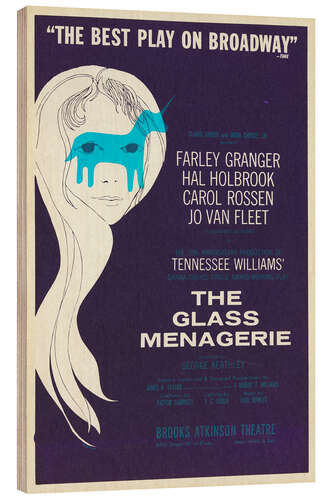 Wood print The Glass Menagerie, 1965 Vintage Theatre