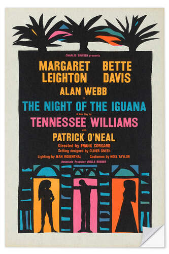 Selvklebende plakat The Night of the Iguana, 1961 Vintage Theatre