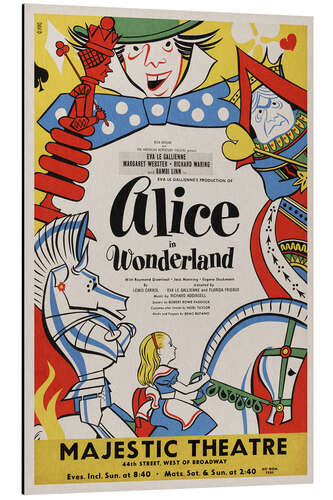 Aluminium print Alice in Wonderland, 1947 Vintage Theatre