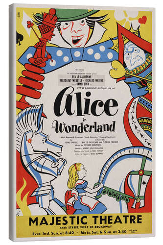 Canvas print Alice in Wonderland, 1947 Vintage Theatre