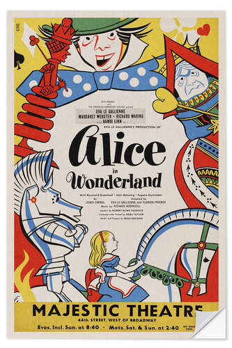 Wall sticker Alice in Wonderland, 1947 Vintage Theatre