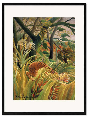 Framed art print Tiger in a Tropical Storm - Detail