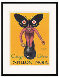 Gerahmter Kunstdruck Papillon Noir - Vintage Butterfly