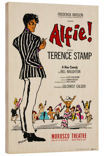 Tableau en bois Alfie, 1964 Vintage Theatre