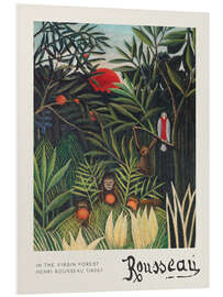 Foam board print Monkeys and Parrot in the Virgin Forest