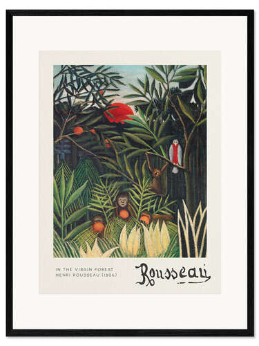 Kehystetty taidepainatus Monkeys and Parrot in the Virgin Forest