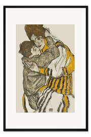 Gerahmter Kunstdruck Schiele's Frau mit ihrem kleinen Neffen