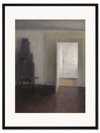 Gerahmter Kunstdruck Interieur - Ein alter Ofen