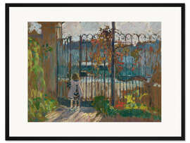 Gerahmter Kunstdruck Lagny - Nono am Gartenzaun