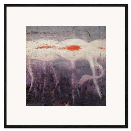 Impressão artística com moldura White Flamingoes
