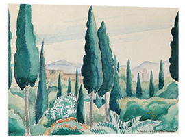 Foam board print A Moroccan Landscape with Pine Trees