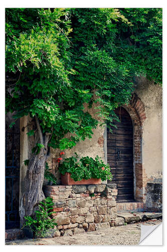 Selvklebende plakat Green Backyard in Tuscany