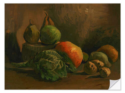 Sticker mural A Still Life of Fruit & Vegetables, 1884