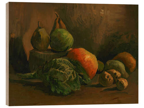Tableau en bois A Still Life of Fruit & Vegetables, 1884