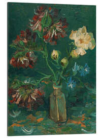 Gallery print Small Bottle with Peonies &amp; Blue Delphiniums, 1886