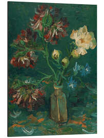 Magnettafel Kleine Flasche mit Pfingstrosen und blauem Rittersporn, 1886