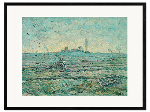 Impresión de arte enmarcada Snow Covered Field, 1890