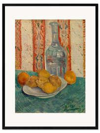 Impresión de arte enmarcada Carafe and Dish with Citrus Fruit (Oranges &amp; Lemons) 1887