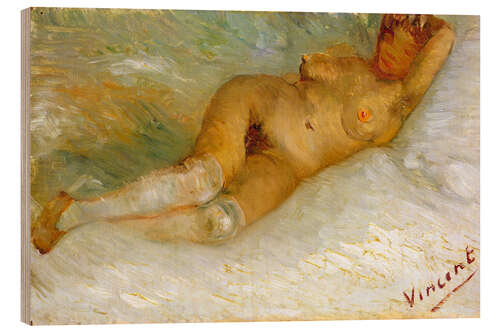 Print på træ Recumbent Nude, 1887