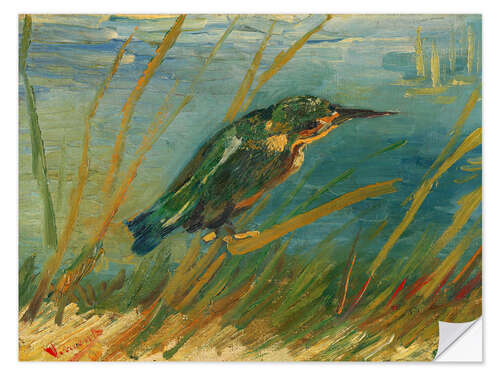 Selvklæbende plakat Kingfisher by the Waterside, 1886