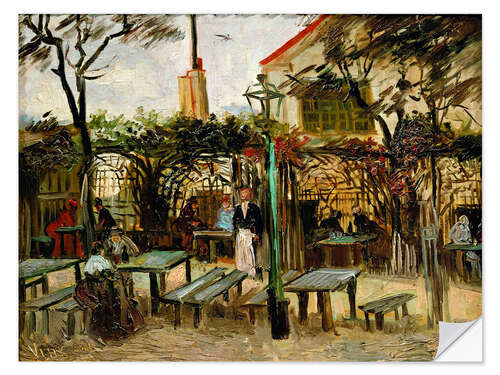 Selvklebende plakat Café Terrace on Montmartre (La Guinguette) 1886