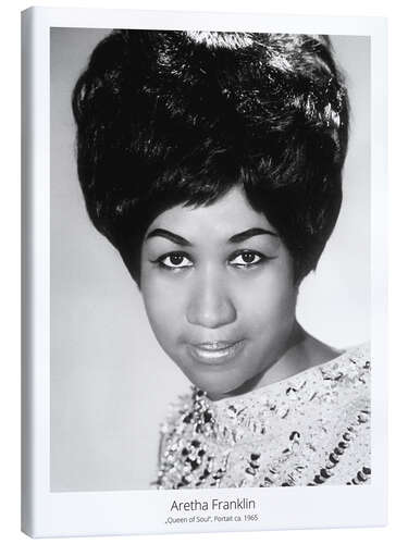 Tableau sur toile Portrait de la chanteuse Aretha Franklin, vers 1965