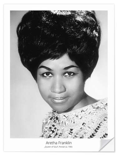 Wall sticker Portrait of singer Aretha Franklin, circa 1965