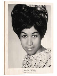 Stampa su legno Ritratto della cantante Aretha Franklin, circa 1965