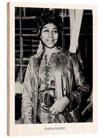 Hout print Aretha Franklin, American soul singer