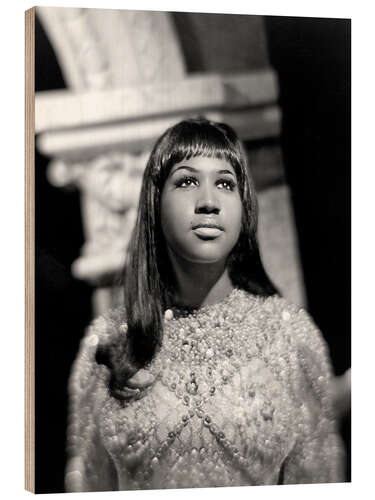 Holzbild Aretha Franklin, Jazz-Sängerin, 1967