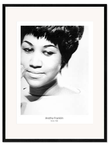 Stampa artistica con cornice Cantante soul Aretha Franklin, Roma, 1968