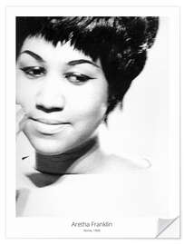 Självhäftande poster Soul singer Aretha Franklin, Rome, 1968