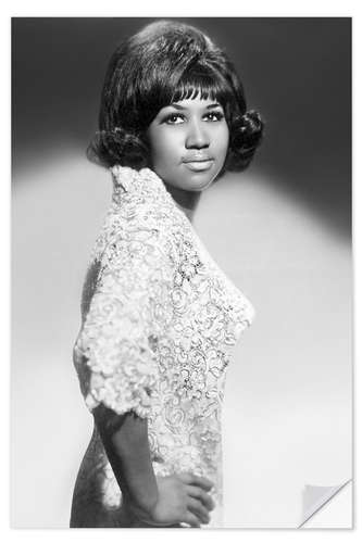 Selvklebende plakat Soul singer Aretha Franklin, Rome, 1965