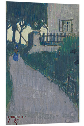 Foam board print Landscape with house, trees and female figure, 1907