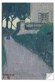 Selvklebende plakat Landscape with house, trees and female figure, 1907