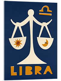 Tableau en verre acrylique Libra Zodiac Star Sign