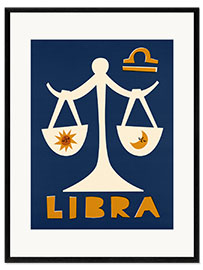 Impressão artística com moldura Libra Zodiac Star Sign
