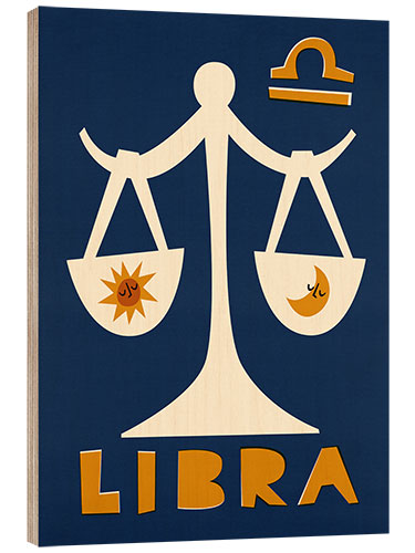 Quadro de madeira Libra Zodiac Star Sign