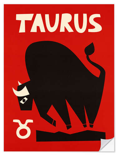 Selvklebende plakat Taurus Zodiac Star Sign