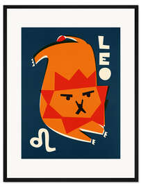 Gerahmter Kunstdruck Sternzeichen Löwe