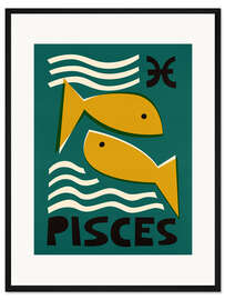 Gerahmter Kunstdruck Fische Sternzeichen